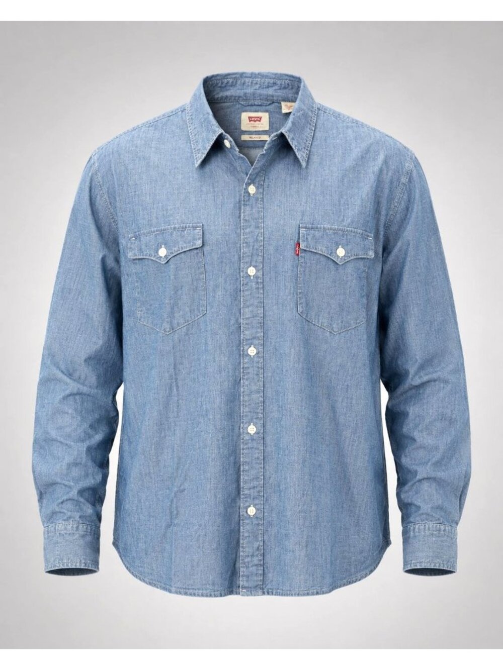 Levis Mens 3XL Chambray Shirt Blue Jean Relaxed Fit Button Down Long Sleeve NWT